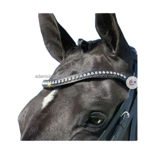 Cuir de cheval de meilleure qualité avec cristal Bling, bande de sourcil décorative, accessoires de course de cheval, grossiste fabricant - Product Image 1