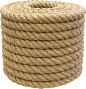 Cuerda de Yute Natural Gruesa de 3 Hilos (5 cm x 30.5 m) para Barandillas de Terraza, Columpios de Porche, Escalada de Árboles, Decoración Náutica - Product Image 1