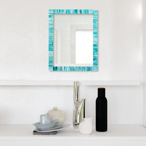 Miroir encadré rustique en os incrusté fait main en Inde, décoration murale pour la maison - Product Image 1