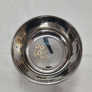 Bol à soupe en acier inoxydable écologique avec motif laser interne - Vaisselle métallique empilable pour restaurants et traiteurs - Product Image 6