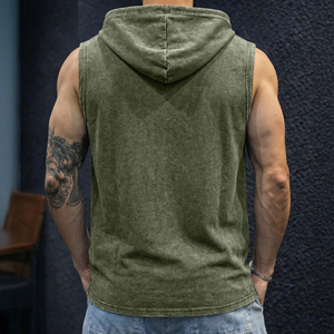 เสื้อฮู้ดออกกำลังกายผู้ชายสำหรับฤดูร้อน ระบายอากาศได้ดี แห้งเร็ว เป็นมิตรกับสิ่งแวดล้อม ผ้าฟลีซ OEM ดีไซน์กระเป๋าเก็บของ เหมาะสำหรับออกกำลังกายและสวมใส่ลำลอง - Product Image 2