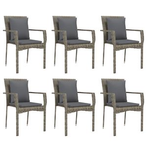Ensemble de salle à manger de jardin gris foncé avec coussins confortables - Product Image 4
