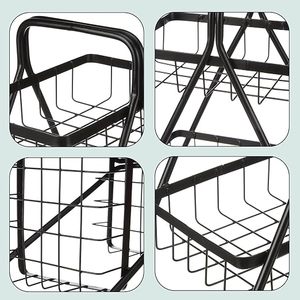 Cesta de Frutas Metálica de Dos Niveles, Estante de Almacenamiento Vertical para Cocina, Diseño Moderno, Apilable, Soporte de Alambre para Alimentos - Product Image 3