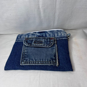 Mini porte-monnaie en tissu jean, portefeuille compact pour cartes, porte-billets portable, accessoire de mode pour femmes et hommes, mini portefeuille en jean - Product Image 1