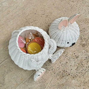 Handwoven Wicker Bunny <b>Basket</b> for Kids <b>Easter</b> Toy Storage Nursery Decor Cute Rabbit Organizer Baby Room Hamper and <b>Gift</b> - Product Image 3