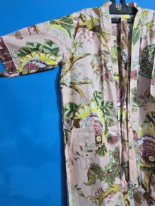 ชุดกิโมโนผ้าฝ้ายพิมพ์ลายดอกไม้ ออกแบบสำหรับผู้หญิง สวมใส่สบายสำหรับชุดนอน ชุดลำลอง และชุดอยู่บ้าน - Product Image 3