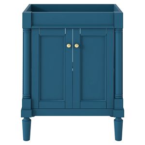 Mobile bagno moderno a 2 livelli da 24 pollici con lavabo singolo e ampi ripiani contenitori, mobiletto bagno con lavabo singolo - Product Image 1
