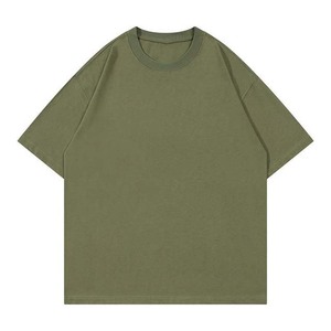 Camiseta de Manga Corta para Hombre, Cuello Redondo, Color Sólido, Estilo Casual, Tejido de Algodón Jersey, Corte Holgado - Product Image 2