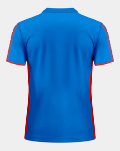 Camiseta de Fútbol de Alto Rendimiento para Hombre, con Estampado Geométrico Azul, Cuello en V, Manga Corta, Absorbe la Humedad, Poliéster, Corte Regular - Product Image 2