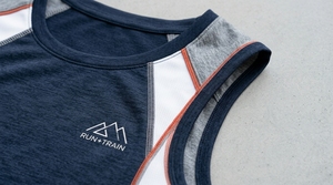 เสื้อกล้ามออกกำลังกายผู้ชาย โพลีเอสเตอร์ 100% 180gsm ราคาโรงงาน ผลิตจากวัสดุรักษ์โลก สไตล์ไฮสตรีท แห้งเร็ว ระบายอากาศได้ดี รับสกรีนโลโก้ - Product Image 6