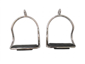 Estribos Dobles de Acero Inoxidable con Tamaño Personalizable y Reposapiés de Goma Negra para Equitación - Product Image 3