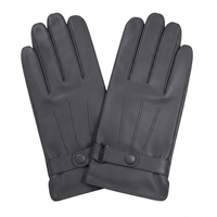 Gants en cuir de chèvre noir pour homme, personnalisés, chauds pour l'hiver, pour la conduite de moto, le ski, les sports de plein air