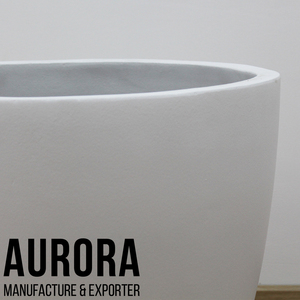 Ensemble de pots à fleurs Aurora minimalistes en béton écologique avec trou de drainage, blancs, pour plantes d'intérieur, décoration de la maison - Product Image 3