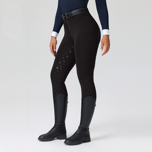 Pantalon d'équitation personnalisé OEM/ODM respirant, séchage rapide, anti-transpiration, unisexe, taille mi-haute élastique en silicone, braguette zippée, antidérapant - Product Image 4