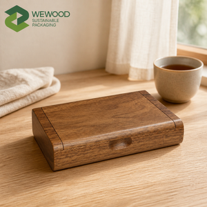 Caja de Sello de Madera Natural Moderna y Ecológica Personalizada con Juego de Almohadillas de Tinta para Regalos Ejecutivos y Empresariales - Product Image 2