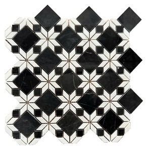 Mosaïque de marbre gris clair laiteux poli/taillé carré 8 mm d'épaisseur, résistant à l'eau, écologique, garantie 5 ans, style moderne - Product Image 5