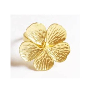 Anneau de serviette en métal fleur et feuille pour porte-tissu de table Anneaux de serviette décor de mariage Anneau de serviette idéal parfait pour toute occasion - Product Image 6
