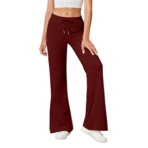 Wholesale Baggy Denim Pants Custom Logo Mid Waist Thick Fabric Oversized Baggy Wide <b>Leg</b> Cotton Knit Track <b>Jogger</b> Flare Sweat - Product Image 4