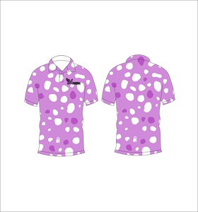 เสื้อโปโลผู้ชายแบบสั่งทำพิเศษ สีม่วงลายจุด สำหรับกอล์ฟ ระบายเหงื่อได้ดี แขนสั้น ชุดยูนิฟอร์มประสิทธิภาพสูง ผู้ผลิต OEM - Product Image 6