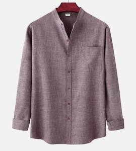 Camisa de Hombre de Manga Larga con un Solo Botón, Transpirable, Antiarrugas, de Color Sólido, 100% Algodón, Estilo Casual para Otoño - Product Image 6