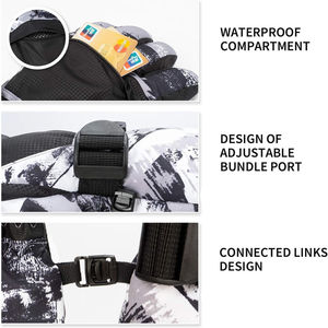 Gants de ski chauffants isolés pour hommes (polyester) à doigts complets avec fermeture auto-agrippante, imperméables et respirants pour le ski hivernal - Product Image 6