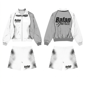 Mens Premium 120 GSM Polyester Windbreaker Short Set Green <b>Pink</b> Panel Design Custom Sublimation Print Logo plus size - Product Image 4