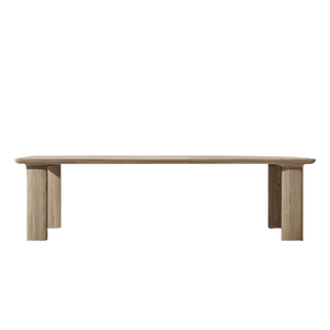 Scandinavian Outdoor Dining <b>Table</b> Solid Teak <b>Wood</b> Rounded Edge Slatted Top Minimalist Frame for Luxury Resort <b>Garden</b> Dining - Product Image 6
