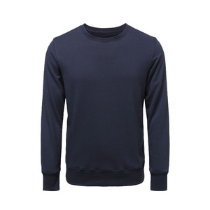 Sweat-shirt blanc à col rond pour homme, manches longues, couleur unie, tricoté en polyester/coton, respirant, vêtement d'hiver, coupe ample, doublé - Product Image 3