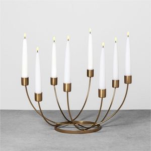 Wholesale Modern Gold Metal Candelabra <b>8</b> Arm Taper Candle Holder Luxury Table Centerpiece Wedding Home Decor Hospitality Event - Product Image 1