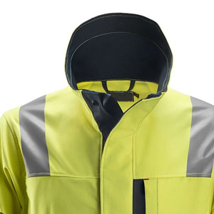 2026 Winter Custom Hi Vis Reflective Safety <b>Work</b> Canvas <b>Stand</b> Collar Front Logo Men's Zip-Up Bomber Jacket - Product Image 6