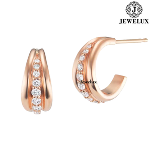 Jewelux Natural VVS Diamond <b>Stud</b> Earrings 925 Sterling <b>Silver</b> Rhodium Plated IGI Certified Laser Drilled Trendy Women's Wedding - Product Image 4