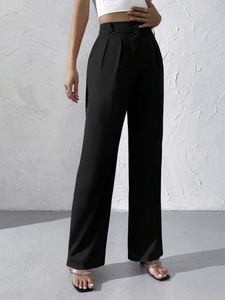 Pantalones Casuales Elegantes de Alta Calidad para Mujer, Pantalones Anchos de Pierna Recta de Color Sólido, Nueva Moda - Product Image 3