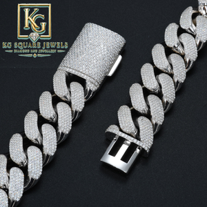 Collier chaîne cubaine en moissanite Ice Cubed, plaqué rhodium, argent 925, micro-incrustation, bijoux hip-hop - Product Image 4