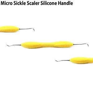 Micro desincrustador tipo espada con mango de silicona amarillo, instrumento quirúrgico dental Clase I, manual - Product Image 4