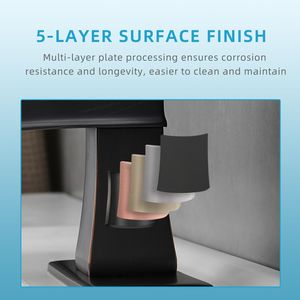 Rubinetto per lavabo ORB Waterfall monocomando a 1 foro con scarico a soffietto, tubi di alimentazione e piastra di montaggio per bagno - Product Image 5