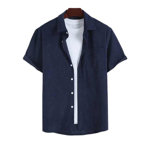 Ensemble chemise décontractée d'été pour homme en tissu tricoté 100 % coton, coupe moderne et short assorti pour le streetwear et le style quotidien - Product Image 2