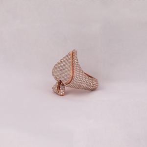 Bague personnalisée en moissanite Ace of Spades sertie de pierres, en argent 925 plaqué or rose, bijou de luxe hip-hop pour homme. - Product Image 6