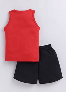 Ensemble débardeur et short CARRYDREAMS Go Fast pour garçons de 1 à 7 ans, imprimé moto ou uni, tenue décontractée en coton tricoté - Product Image 2