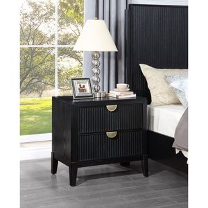 Mesita de noche Mason negra con 2 cajones - Product Image 1