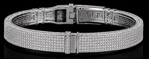 Oreliiuxe 925 <b>Silver</b> Cuban Link <b>Bangle</b> <b>Bracelet</b> <b>Silver</b> Plated Moissanite Inlay Brilliant Cut Luxury Hiphop Style Party Wedding - Product Image 4