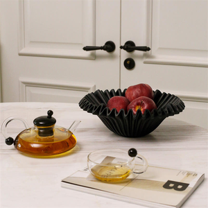 Corbeille à fruits en résine, 1 pièce, grande capacité, noir, minimaliste, bol et assiette à fruits - Product Image 3