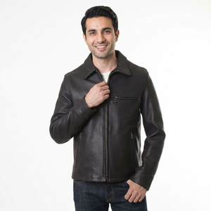 Adjustable Price <b>Men</b> Coated Leather Vintage Winter Streetwear Varsity <b>Jacket</b> Breathable Zipper Stand Collar Anti Wrinkle Premium - Product Image 1