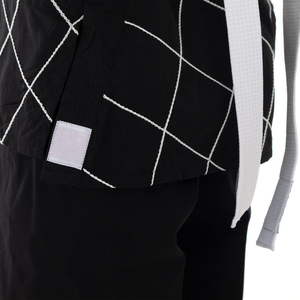 Traje de Karate Negro para Hombre con Patrón de Cuadrícula Blanca, Corte Regular, 100% Poliéster, Conjunto de Ropa Duradera para Artes Marciales, Talla Adulto - Product Image 6