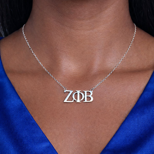 Collier avec pendentif lettre Zeta Phi Beta, minimaliste, style grec, chaîne en or ou argent, bijoux de sororité, cadeau élégant pour femme, à porter au quotidien - Product Image 1