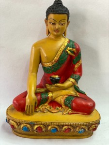 Buda Shakyamuni Pintado a Mano, Artesanía de Resina, Escultura Religiosa Moderna, Figura de Jardín, Budismo de Nepal, para Regalos y Recuerdos - Product Image 5