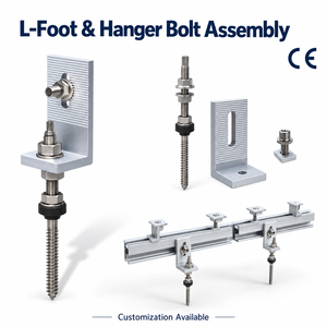 Kit de montage de panneaux solaires en aluminium en forme de L, personnalisable en gros, avec boulons de suspension et rails - Product Image 1