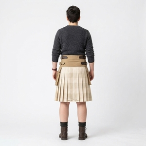Kilt Unisex Color Caqui, Estilo Utilitario, con Múltiples Bolsillos, para Trabajo, con Correa Ajustable, Diseño Moderno y Personalizado - Product Image 4