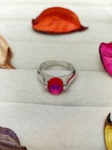 Bague de fiançailles unique en quartz arc-en-ciel, bijou élégant en pierres précieuses colorées, cadeau de mode pour femmes et jeunes filles - Product Image 5