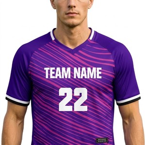 Ensemble d'uniformes de football sublimés violets pour hommes – Vente en gros – Maillot de football respirant en polyester écologique – Kit d'équipe - Product Image 4