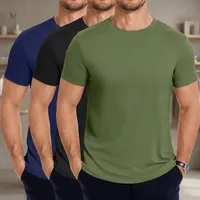 Klassieke heren T-shirt met ronde hals, lichtgewicht, ademend, casual kleding met korte mouwen voor werk, reizen, kantoor, dagelijks gebruik